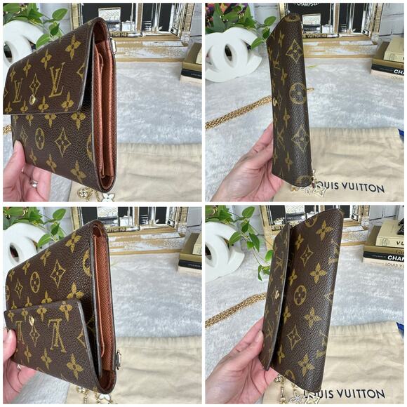 SOLD Louis Vuitton Monogram Porte Tresor Etui Papiers  Crossbody w/ Chain - Picture 5 of 14